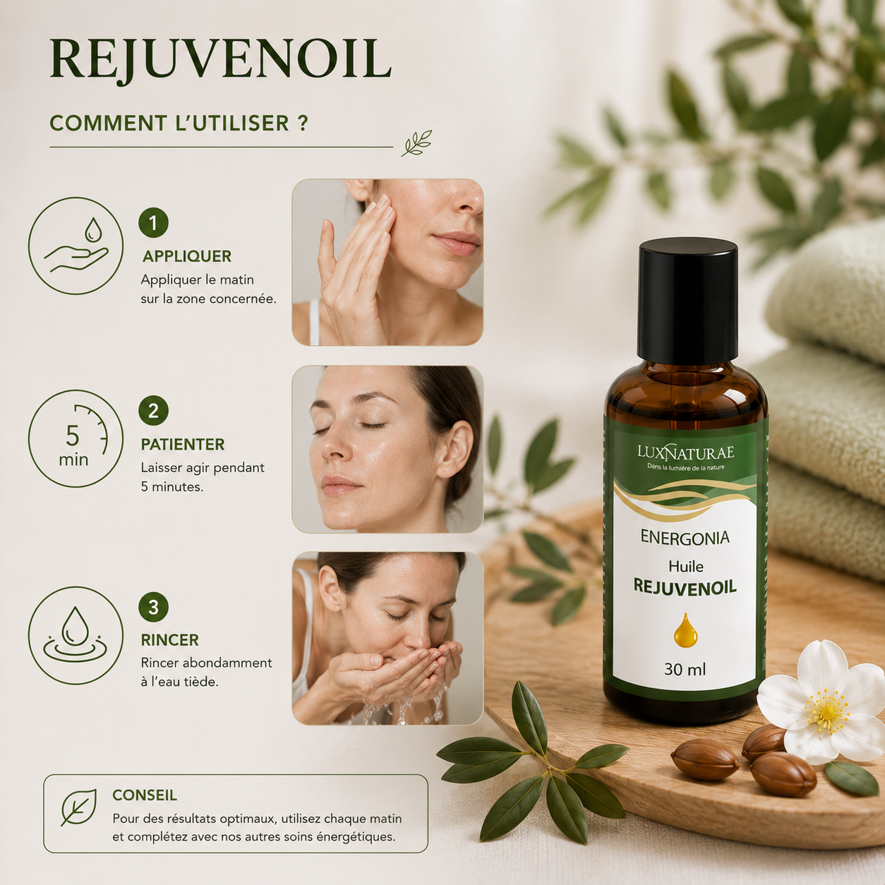 REJUVENOÏL - Peau éclatante visage et cou